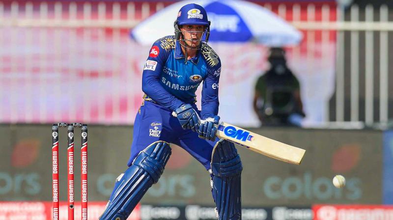 Seasoned South African Quinton De Kock scored a sizzling 67 off 39 balls. (Photo | PTI) Seasoned South African Quinton De Kock scored a sizzling 67 off 39 balls. (Photo | PTI)