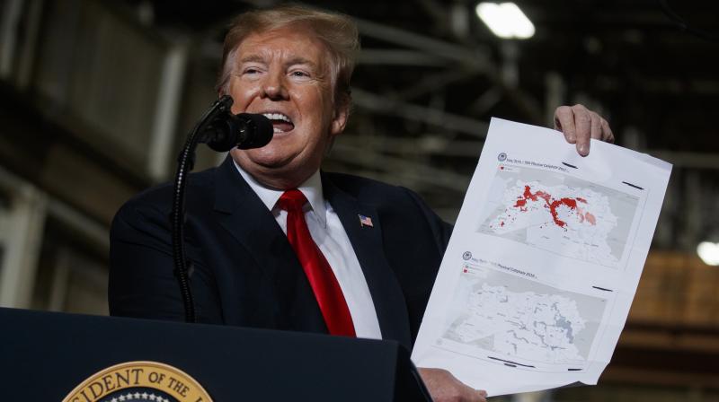 A day earlier, President Donald Trump declared that Islamic State militants no longer control any territory in Syria. (Photo:AP) A day earlier, President Donald Trump declared that Islamic State militants no longer control any territory in Syria. (Photo:AP)