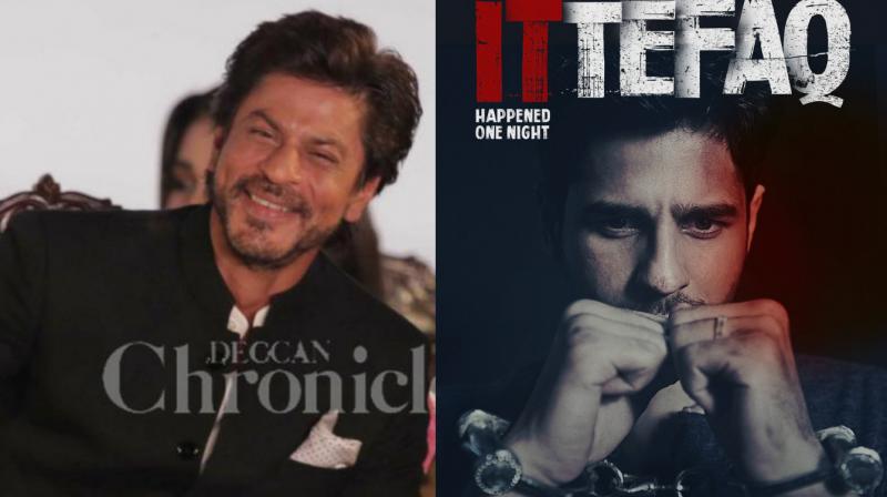 Shah Rukh Khan and poster of 'Ittefaq Happened One Night' Shah Rukh Khan and poster of 'Ittefaq Happened One Night'