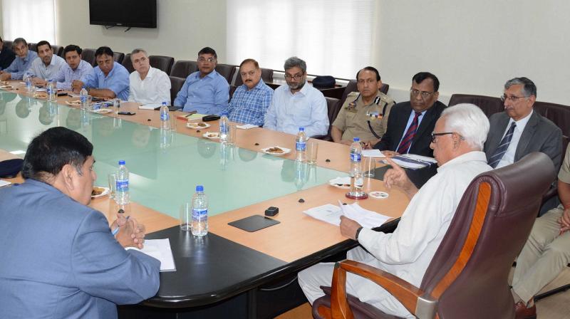 J&K Governor Narinder Nath Vohra held a marathon meeting with all administrative secretaries and senior police and forest official at the Civil Secretariat in Srinagar to discuss various issues concerning the state. (Photo: DC) J&K Governor Narinder Nath Vohra held a marathon meeting with all administrative secretaries and senior police and forest official at the Civil Secretariat in Srinagar to discuss various issues concerning the state. (Photo: DC)