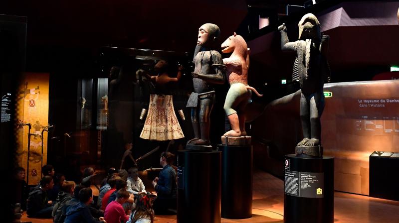 Big royal statues of the Kingdom of Dahomey dating back to 1890-1892 are pictured on June 18, 2018 at the Quai Branly Museum-Jacques Chirac in Paris. (Photo: AFP) Big royal statues of the Kingdom of Dahomey dating back to 1890-1892 are pictured on June 18, 2018 at the Quai Branly Museum-Jacques Chirac in Paris. (Photo: AFP)