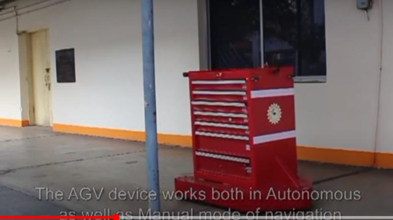 A video grab of the HCARD automated cart in action.