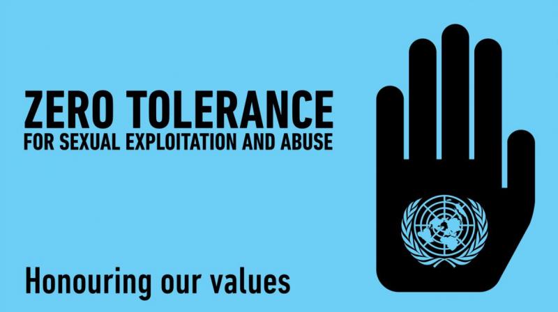 A United Nations campaign image on stopping sexual abuse. A United Nations campaign image on stopping sexual abuse.