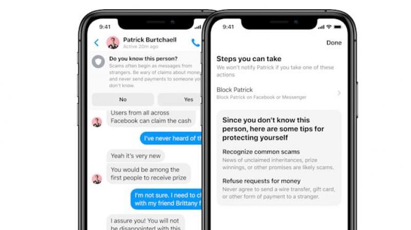 The feature began rolling out to the Messenger app tailored for Android-powered smartphones in March and will head to Messenger on iPhones next week, according to Facebook. (Photo | Facebook) The feature began rolling out to the Messenger app tailored for Android-powered smartphones in March and will head to Messenger on iPhones next week, according to Facebook. (Photo | Facebook)