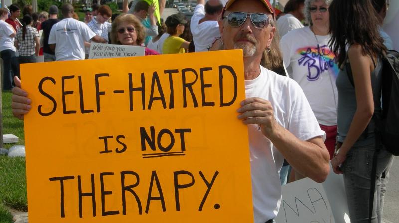 A protest of NARTH conference in West Palm Beach, Florida, Nov 21 2009, where conference organisers claim to be able to \convert\ gays to straight. (Photo | Flickr - Danial Tobias)