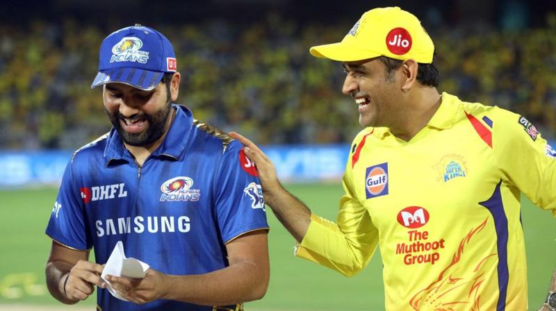 File picture shows Mumbai Indians Captain Rohit Sharma and Chennai Super Kings Skipper MS Dhoni at an IPL match. — Sandeep Shetty photo File picture shows Mumbai Indians Captain Rohit Sharma and Chennai Super Kings Skipper MS Dhoni at an IPL match. — Sandeep Shetty photo