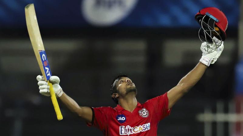 Mayank Agarwal hit 10 fours and seven sixes during his magnificent 50-ball knock making a 106. (Photo | PTI) Mayank Agarwal hit 10 fours and seven sixes during his magnificent 50-ball knock making a 106. (Photo | PTI)