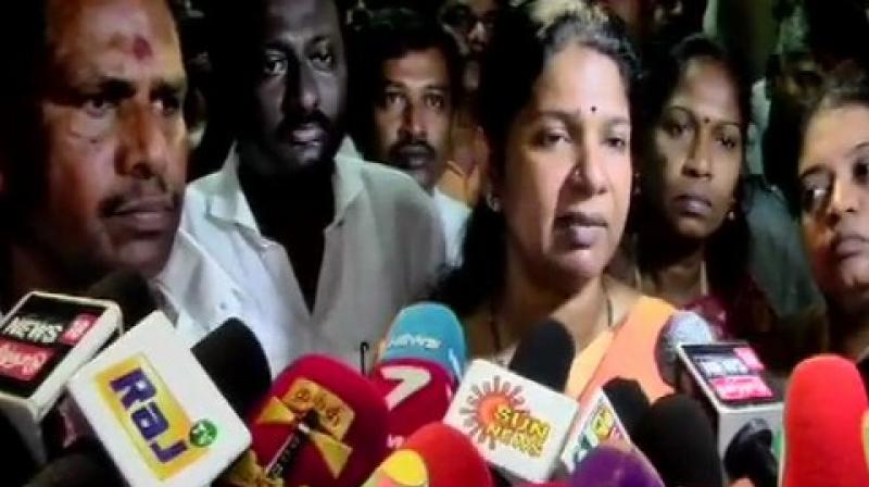 According to sources, Kanimozhi was present during the raids and cooperated with the team. (Photo: ANI) According to sources, Kanimozhi was present during the raids and cooperated with the team. (Photo: ANI)