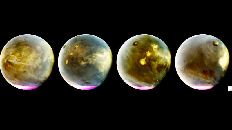 Scientists predicted NO nightglow at Mars, and prior missions detected its presence, but MAVEN has returned the first images of this phenomenon in the Martian atmosphere. (Photo: NASA) Scientists predicted NO nightglow at Mars, and prior missions detected its presence, but MAVEN has returned the first images of this phenomenon in the Martian atmosphere. (Photo: NASA)