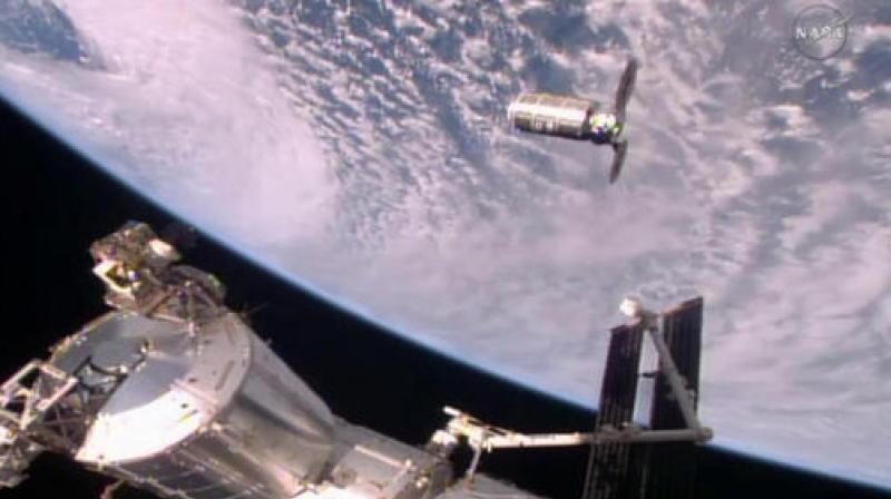 Orbital ATK's cargo ship pulled up at the space station bearing 5,000 pounds of food, equipment and research. Orbital ATK's cargo ship pulled up at the space station bearing 5,000 pounds of food, equipment and research.