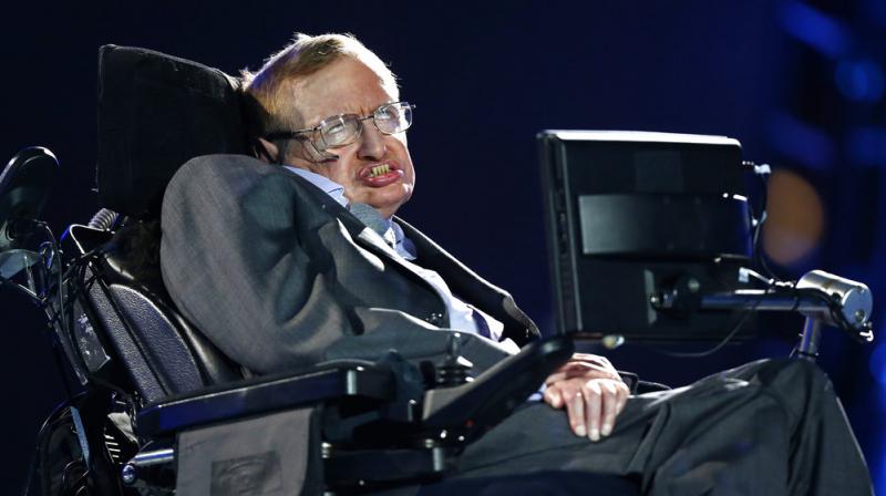 A specially-written musical piece by Greek composer Vangelis featuring Hawking's famous synthesised voice was beamed into space by radio waves from a European Space Agency satellite dish in Spain. (Photo: AP) A specially-written musical piece by Greek composer Vangelis featuring Hawking's famous synthesised voice was beamed into space by radio waves from a European Space Agency satellite dish in Spain. (Photo: AP)