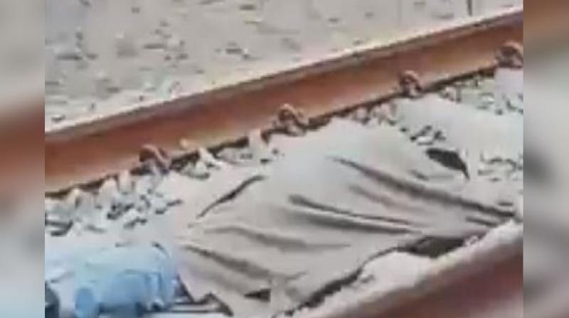 A man lying on a railway track while a speeding train passes over him, has taken the social media by storm, prompting calls for strict action to prevent it from becoming a trend. (Photo: Screengrab) A man lying on a railway track while a speeding train passes over him, has taken the social media by storm, prompting calls for strict action to prevent it from becoming a trend. (Photo: Screengrab)