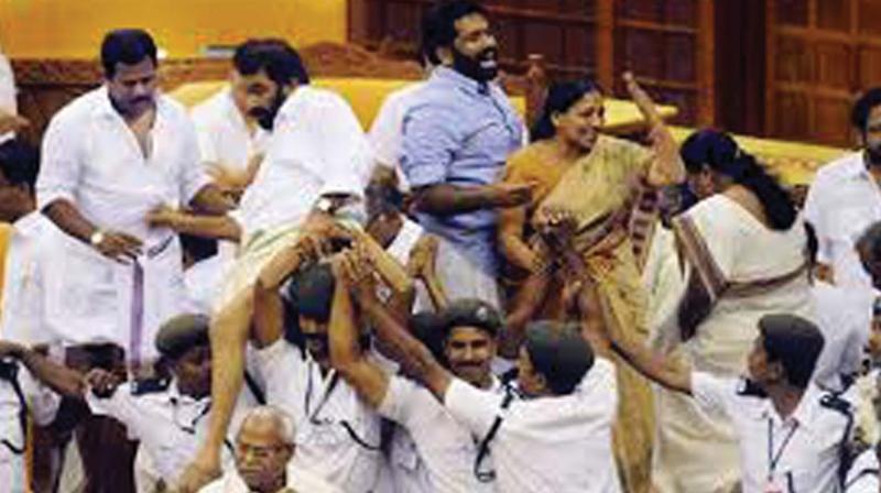 The petition filed by assistant public prosecutor M S Aromalunni stated that the Speaker's permission was required to register cases even for criminal offences during the Assembly session. The petition filed by assistant public prosecutor M S Aromalunni stated that the Speaker's permission was required to register cases even for criminal offences during the Assembly session.