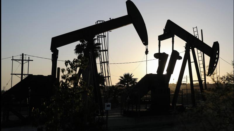 Oil pumpjacks stand in the Inglewood Oil Field amidst the coronavirus pandemic on April 21, 2020 in Culver City, California. AP Photo