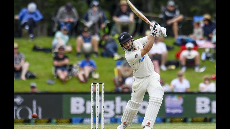 New Zealands Kane Williamson en route to his 237 against Pakistan on Day Three of their second Test at Hagley Oval in Christchurch on Tuesday.  AP