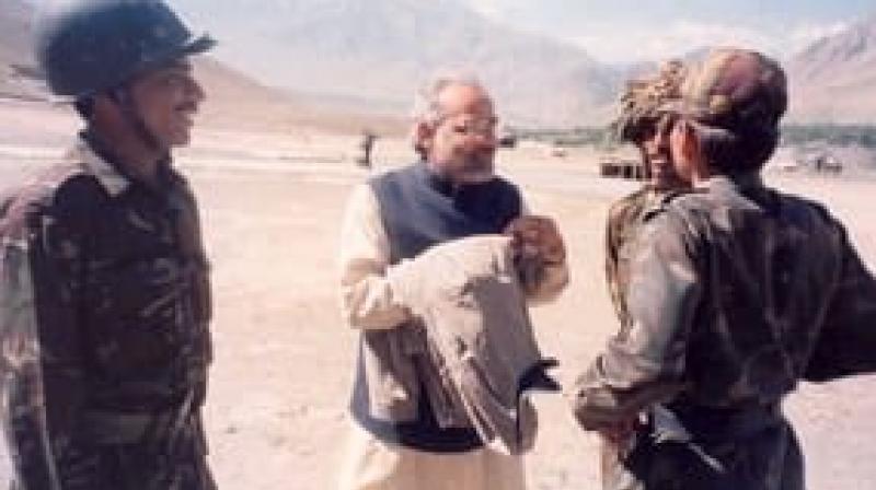 'During the Kargil War in 1999, I had the opportunity to go to Kargil and show solidarity with our brave soldiers,' he said on Twitter. (Photo: Narendra Modi | Twitter) 'During the Kargil War in 1999, I had the opportunity to go to Kargil and show solidarity with our brave soldiers,' he said on Twitter. (Photo: Narendra Modi | Twitter)