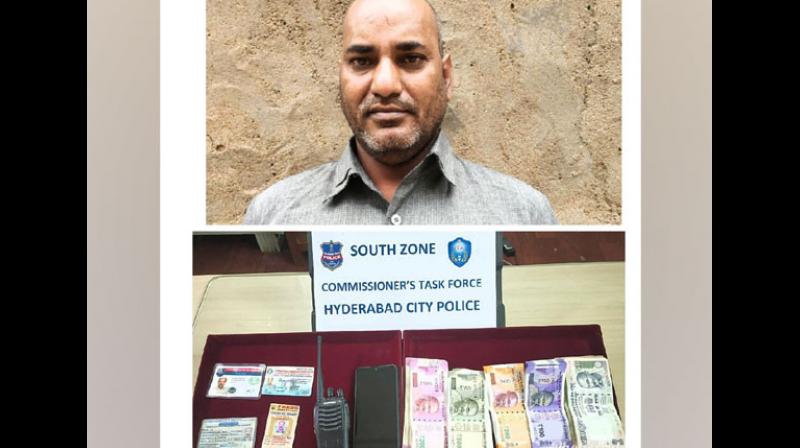 Hyderabad Police have nabbed a 43-year-old man for posing as a police officer with the help of fake ID cards and cheating people on the pretext of offering them a job in the police department. (Photo: ANI) Hyderabad Police have nabbed a 43-year-old man for posing as a police officer with the help of fake ID cards and cheating people on the pretext of offering them a job in the police department. (Photo: ANI)