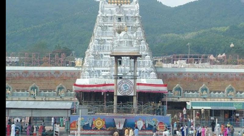 Two US-based NRI entrepreneurs have made a princely donation of Rs 14 crores to the famous hill shrine of Lord Venkateswara at nearby Tirumala on Friday, a temple official said. (Photo: Twitter/ @geetgrewal) Two US-based NRI entrepreneurs have made a princely donation of Rs 14 crores to the famous hill shrine of Lord Venkateswara at nearby Tirumala on Friday, a temple official said. (Photo: Twitter/ @geetgrewal)