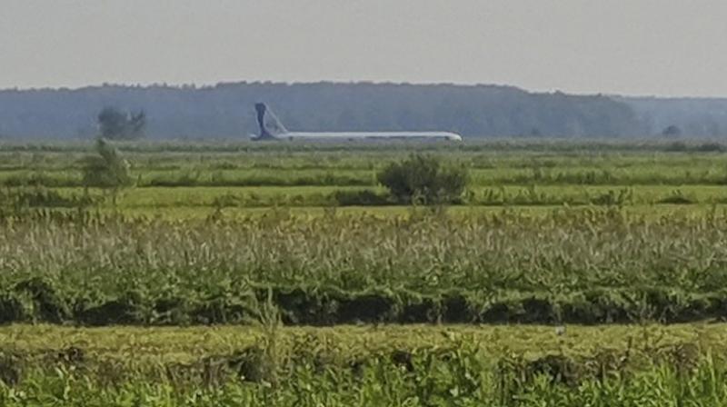 A passenger jet made an emergency landing in a field outside of one of Moscow's airports Thursday after colliding with a flock of birds, injuring at least 23 people, Russian officials said. (Photo: AP) A passenger jet made an emergency landing in a field outside of one of Moscow's airports Thursday after colliding with a flock of birds, injuring at least 23 people, Russian officials said. (Photo: AP)