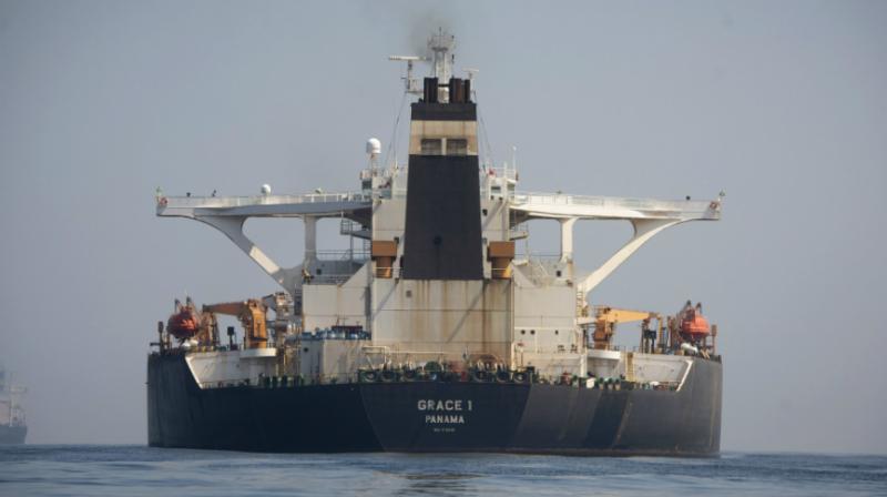 An Iranian supertanker hauling USD 130 million worth of light crude oil that the US suspects to be tied to a sanctioned organization has lifted its anchor and begun moving away from Gibraltar, marine traffic monitoring data showed late Sunday. (Photo: AP) An Iranian supertanker hauling USD 130 million worth of light crude oil that the US suspects to be tied to a sanctioned organization has lifted its anchor and begun moving away from Gibraltar, marine traffic monitoring data showed late Sunday. (Photo: AP)