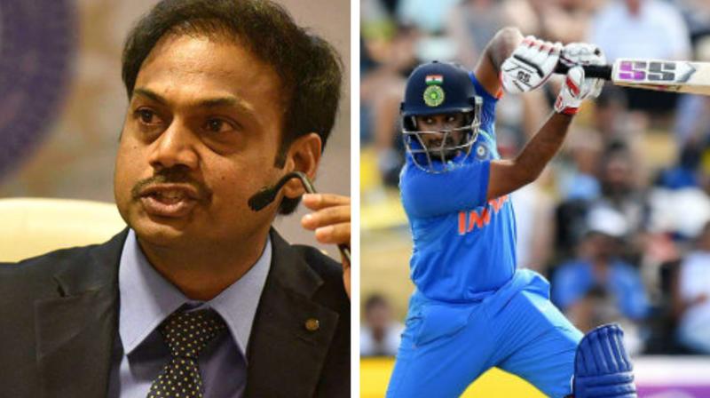 Ambati Rayudu Rayudu, who was till January being touted as India's No 4 for the World Cup, lost the spot to Tamil Nadu all-rounder Vijay Shankar, who was termed as a 'three dimensional player' by MSK Prasad. Ambati Rayudu Rayudu, who was till January being touted as India's No 4 for the World Cup, lost the spot to Tamil Nadu all-rounder Vijay Shankar, who was termed as a 'three dimensional player' by MSK Prasad.