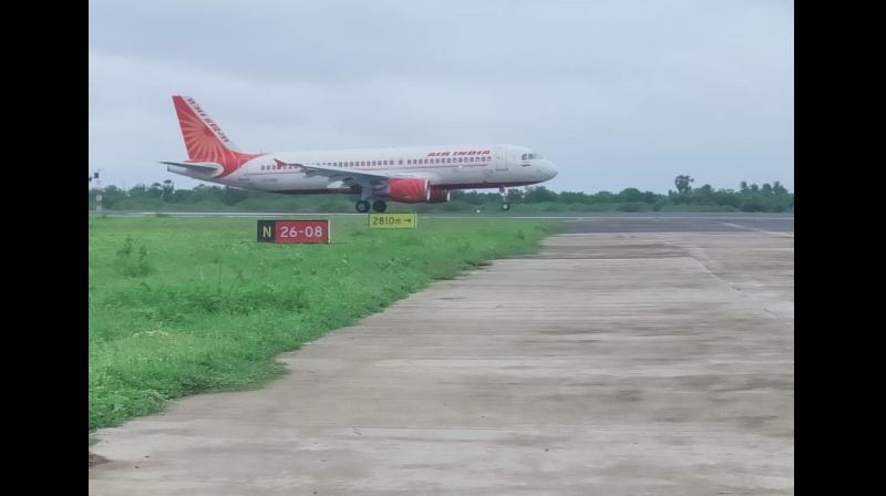 Operation of flights to Dubai and Singapore was resumed from the airport and an Air India flight from Delhi made the maiden landing on the expanded runway to mark its inauguration. (Twitter)