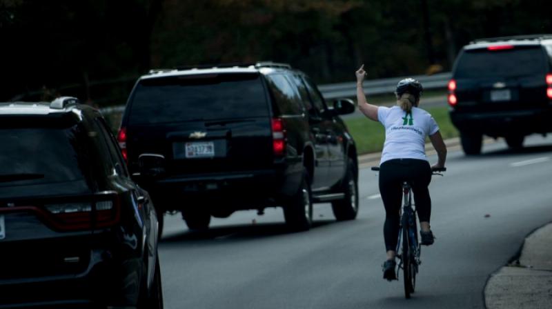 Aside from a small bicycle-shaped pin worn above her heart, Briskman rarely mentions "the incident," as she delicately calls it. (Photo: AFP) Aside from a small bicycle-shaped pin worn above her heart, Briskman rarely mentions "the incident," as she delicately calls it. (Photo: AFP)