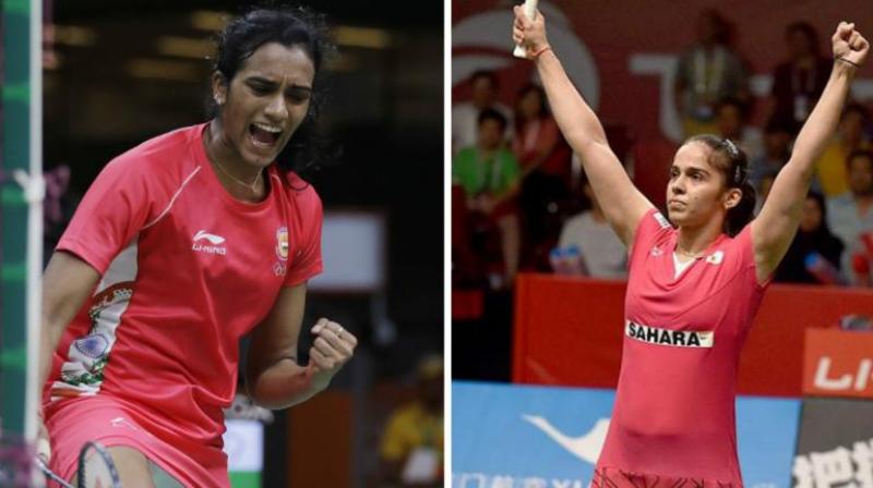 Olympic medallists P.V. Sindhu and Saina Nehwal will lead a strong Indian challenge at the Denmark Open badminton tournament which gets underway on Tuesday. (Photo: AP / AFP) Olympic medallists P.V. Sindhu and Saina Nehwal will lead a strong Indian challenge at the Denmark Open badminton tournament which gets underway on Tuesday. (Photo: AP / AFP)