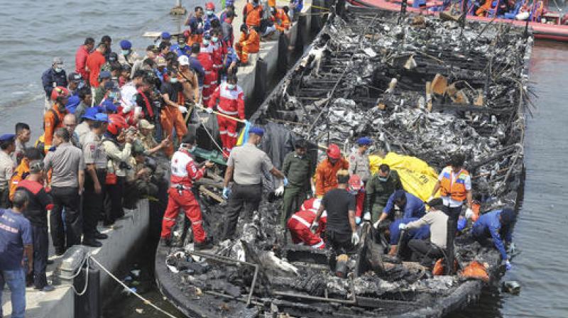 The Zahro Express was carrying at least 247 people, mostly Indonesians celebrating the New Year's holiday, from Muara Angke port in northern Jakarta to the resort island of Tidung when it caught fire. (Photo: AP) The Zahro Express was carrying at least 247 people, mostly Indonesians celebrating the New Year's holiday, from Muara Angke port in northern Jakarta to the resort island of Tidung when it caught fire. (Photo: AP)