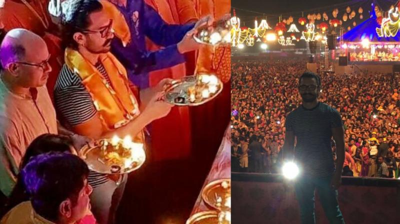 Aamir Khan celebrating Navratri festival in Vadodara. Aamir Khan celebrating Navratri festival in Vadodara.