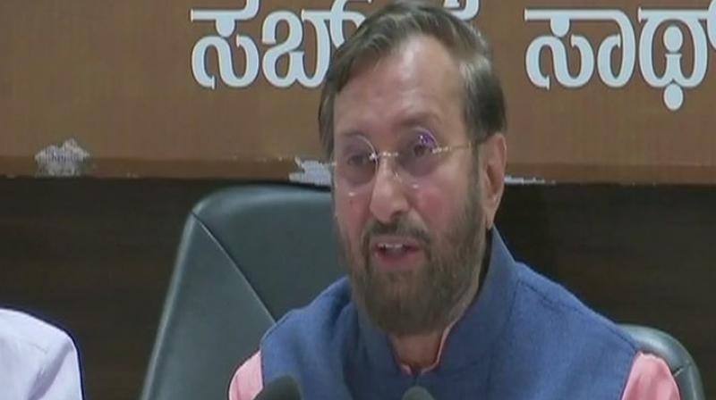 'Whatever BJP has done in Karnataka is in accordance with rule book,' Union Minister Prakash Javadekar said. (Photo: ANI/Twitter) 'Whatever BJP has done in Karnataka is in accordance with rule book,' Union Minister Prakash Javadekar said. (Photo: ANI/Twitter)
