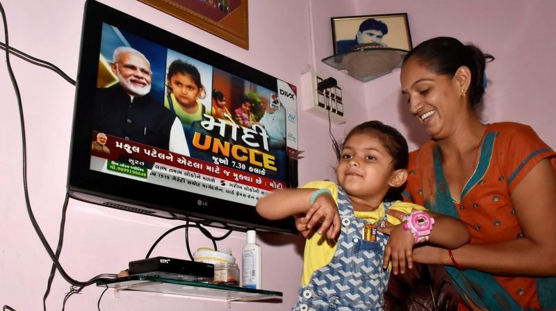 Four-year-old girl Nennsi who broke from the crowd and came forward to greet Prime Minister Narendra Modi. (Photo: PTI) Four-year-old girl Nennsi who broke from the crowd and came forward to greet Prime Minister Narendra Modi. (Photo: PTI)