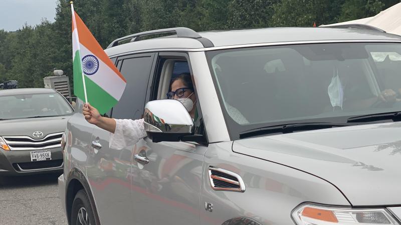 People and their wheels lined up bumper to bumper to see a display of floats that gave the Indian diaspora the true essence of India packed with a punch of nostalgia. (ANI)