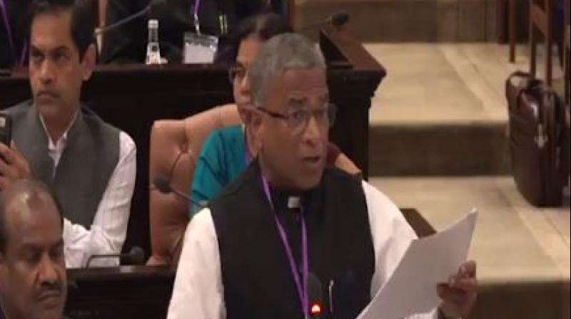 A point of order was immediately raised by India and a strong rebuttal was given by Harviansh Singh. (Photo: screengrab/rajje.mv) A point of order was immediately raised by India and a strong rebuttal was given by Harviansh Singh. (Photo: screengrab/rajje.mv)
