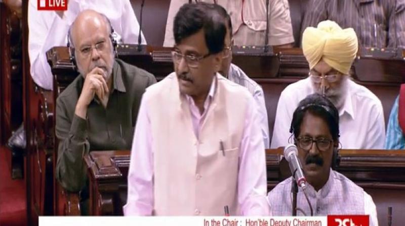 Soon after Shah's announcement was immediately followed by the massive uproar in the Upper House with opposition MPs protesting in the Well of the House. (Photo: ANI) Soon after Shah's announcement was immediately followed by the massive uproar in the Upper House with opposition MPs protesting in the Well of the House. (Photo: ANI)