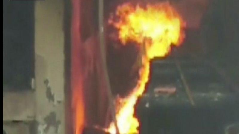 The dog lost its life in a cylinder blast as it was tied up. (Photo: ANI) The dog lost its life in a cylinder blast as it was tied up. (Photo: ANI)