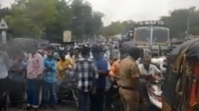 The rape of a nine-year-old allegedly by Subbaiah, a rickshaw puller, in Andhra Pradesh on Wednesday triggered massive protests in a village in Guntur district. (Photo: ANI screengrab) The rape of a nine-year-old allegedly by Subbaiah, a rickshaw puller, in Andhra Pradesh on Wednesday triggered massive protests in a village in Guntur district. (Photo: ANI screengrab)