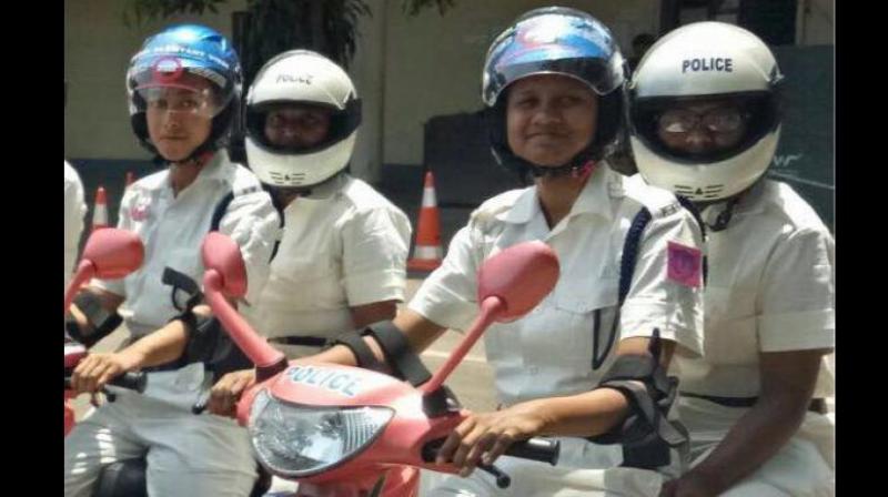 Over 20 policewomen were present during their first official appearance at a programme held at the force's headquarter in Lalbazar. (Photo: Facebook/Kolkatapolice) Over 20 policewomen were present during their first official appearance at a programme held at the force's headquarter in Lalbazar. (Photo: Facebook/Kolkatapolice)