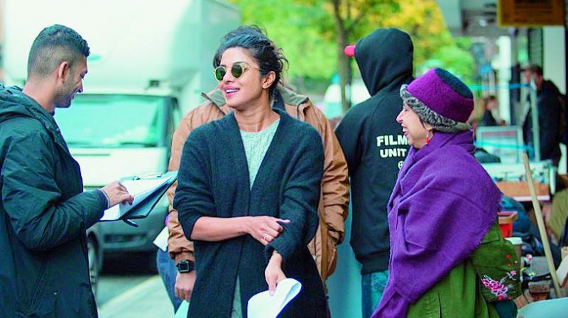 Priyanka Chopra was spotted rehearsing her lines Priyanka Chopra was spotted rehearsing her lines