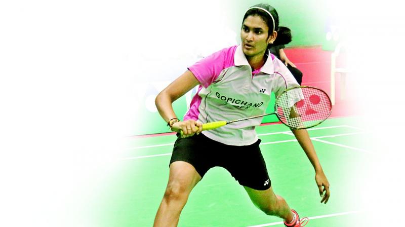 Gadde Ruthvika Shivani in action. Gadde Ruthvika Shivani in action.