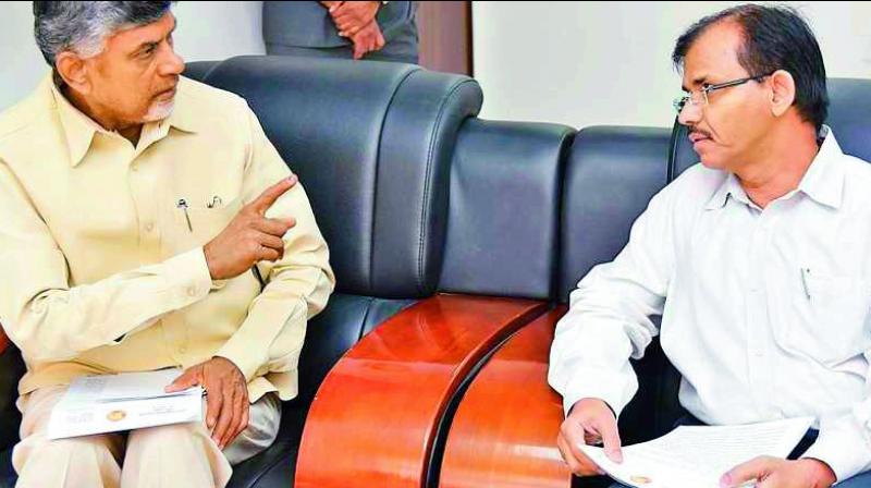 AP Chief Minister N. Chandrababu Naidu was recently seen taking CEO of AP Gopal Krishna Dwivedi to task the video of which has gone viral. AP Chief Minister N. Chandrababu Naidu was recently seen taking CEO of AP Gopal Krishna Dwivedi to task the video of which has gone viral.