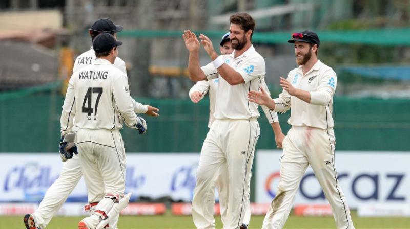 Lahiru Thirimanne was the only batsman to depart, caught by New Zealand captain Kane Williamson off spinner William Somerville for 2. Somerville had figures of 1-20 off six overs. Sri Lanka won the first test by six wickets in Galle. The Black Caps called up allrounder Colin de Grandhomme and left out Mitchell Santner. (Photo: ICC/Twitter) Lahiru Thirimanne was the only batsman to depart, caught by New Zealand captain Kane Williamson off spinner William Somerville for 2. Somerville had figures of 1-20 off six overs. Sri Lanka won the first test by six wickets in Galle. The Black Caps called up allrounder Colin de Grandhomme and left out Mitchell Santner. (Photo: ICC/Twitter)