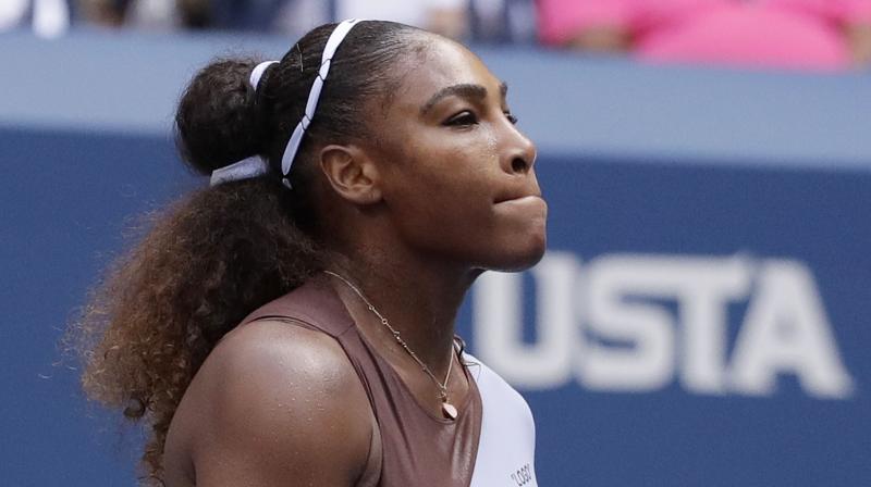 During the changeover between sets, Williams called for a trainer who worked on her. (Photo: AP) During the changeover between sets, Williams called for a trainer who worked on her. (Photo: AP)