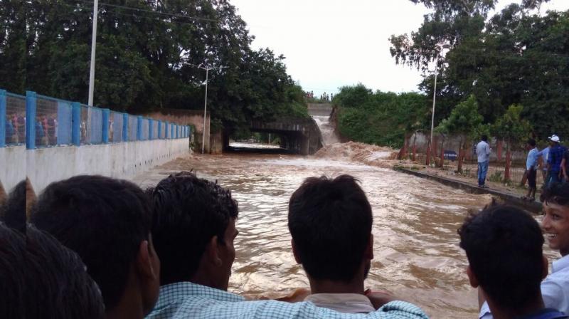 The wall of the canal collapsed when water from the Ganga forcefully hit it after the pump was switched on for trial run at Bateshwarsthan in Bhagalpur district. (Photo: ANI | Twitter) The wall of the canal collapsed when water from the Ganga forcefully hit it after the pump was switched on for trial run at Bateshwarsthan in Bhagalpur district. (Photo: ANI | Twitter)