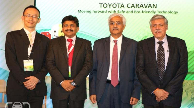 To showcase its prowess in alternative fuel technology, Toyota also showcased the new Prius at the venue. To showcase its prowess in alternative fuel technology, Toyota also showcased the new Prius at the venue.