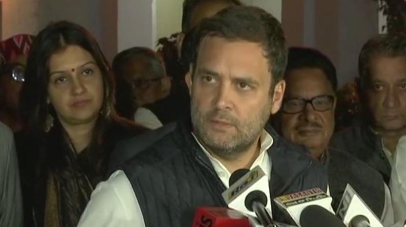 Hitting out at the BJP, Congress president Rahul Gandhi alleged, 'The whole architecture and foundation of the BJP are based on lies... Narendra Modi's Gujarat model is also a lie.' (Photo: ANI | Twitter) Hitting out at the BJP, Congress president Rahul Gandhi alleged, 'The whole architecture and foundation of the BJP are based on lies... Narendra Modi's Gujarat model is also a lie.' (Photo: ANI | Twitter)