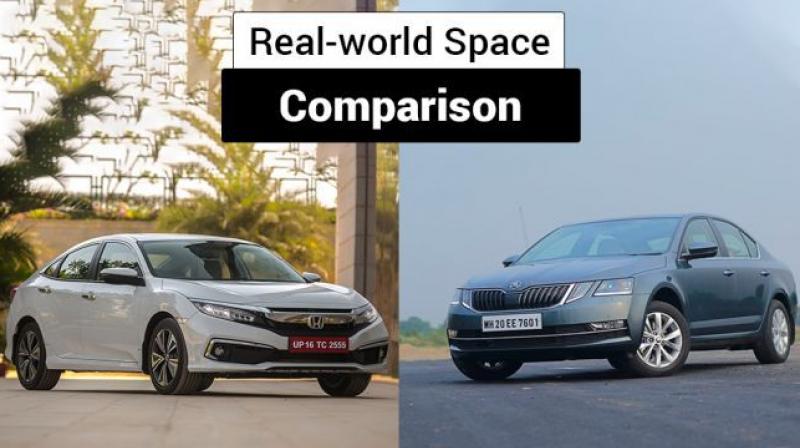 Civic's rear seat base length and width better than the Octavia's. Civic's rear seat base length and width better than the Octavia's.