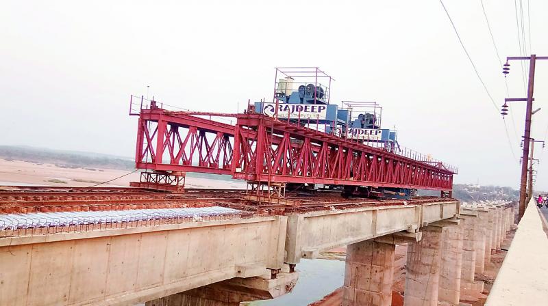 The second bridge on the Godavari under constriction at Bhadrachalam. (Photo: DC) The second bridge on the Godavari under constriction at Bhadrachalam. (Photo: DC)