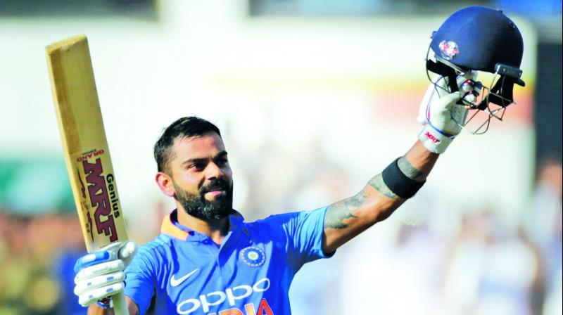 Virat Kohli celebrates his century against Australia. (Photo: PTI) Virat Kohli celebrates his century against Australia. (Photo: PTI)