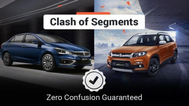 A couple of variants of the diesel-powered version of the 2018 Ciaz also clash with its sibling, the Vitara Brezza. A couple of variants of the diesel-powered version of the 2018 Ciaz also clash with its sibling, the Vitara Brezza.